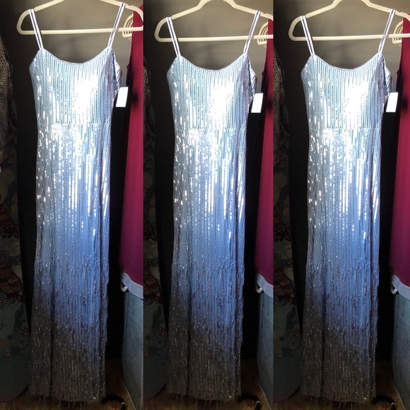 Tie back sequin fringe gown - Picture 5 of 12
